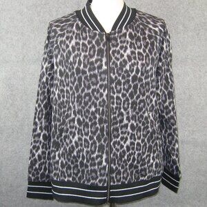 Lisa Rinna Collection Bomber Jacket Animal Print Small NWT